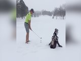 SNOWY GOLF! Devoted Masters fan doesn't let Minnesota powder stop him from teeing off - ABC15 Digital