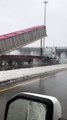 Raised Truck Bed Slams into Overpass and Spills Seeds
