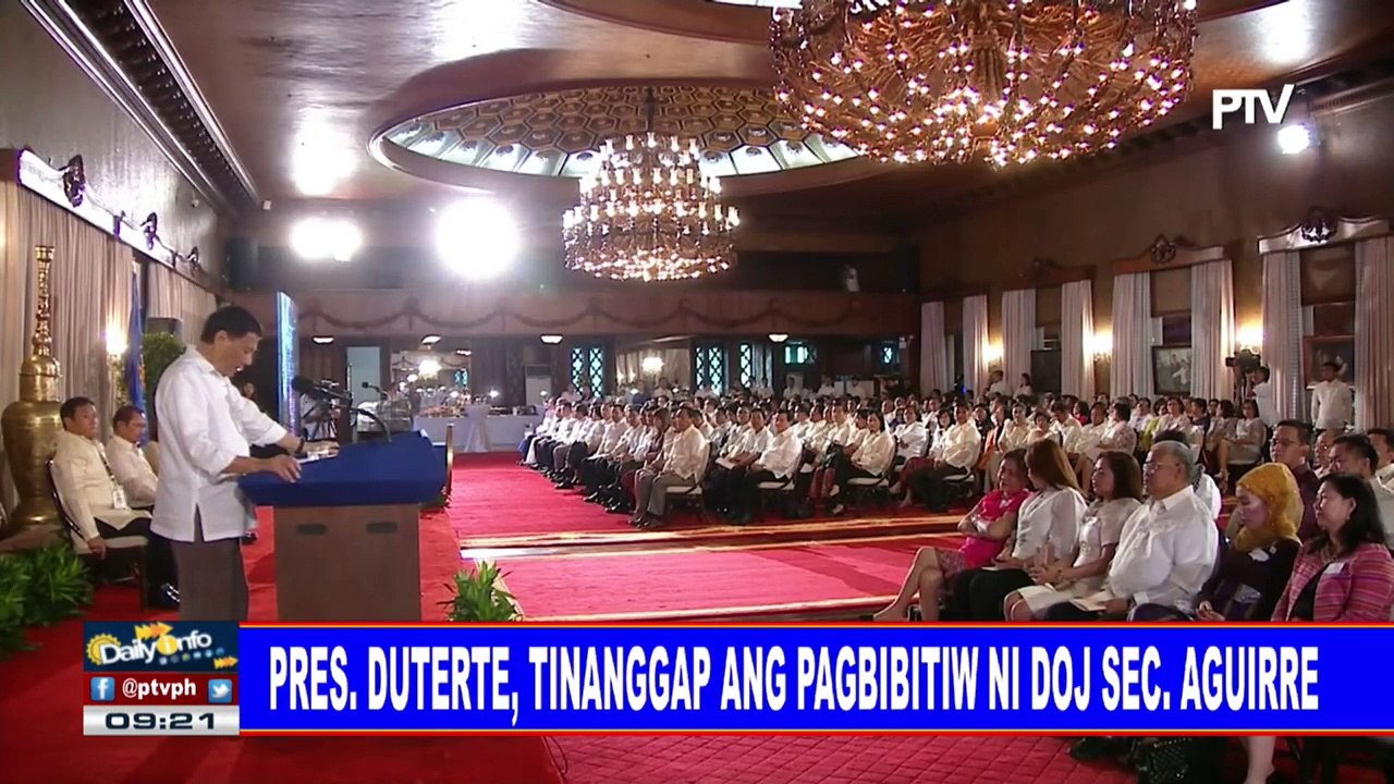 Pres. #Duterte, tinanggap ang pagbibitiw ni DOJ Sec. Aguirre