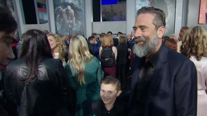 Jeffrey Dean Morgan Brings Son to "Rampage" Premiere