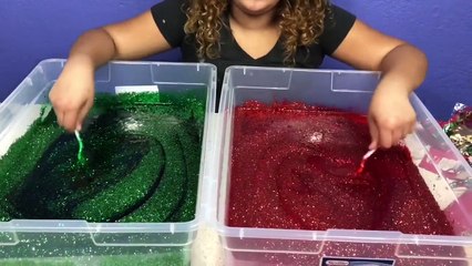 1 GALLON OF CHRISTMAS SLIME VS 1 GALLON OF CHRISTMAS SLIME - MAKING GIANT SLIME