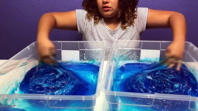 1 GALLON OF CLEAR DUCK SLIME VS 1 GALLON OF CLEAR DUCK SLIME - MAKING CRUNCHY CLEAR SLIME