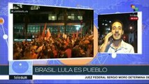 Pueblo acompaña a Lula a las afueras del Sindicato de Metalúrgicos
