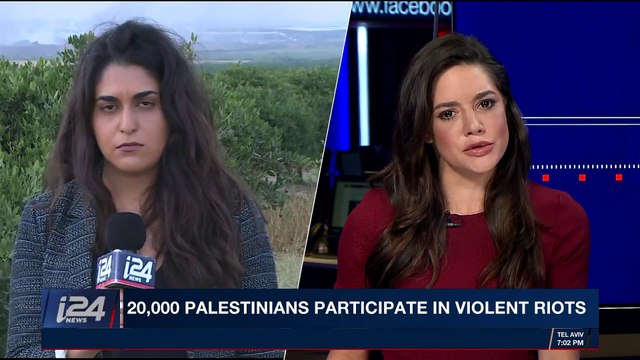 i24NEWS DESK | 20,000 Palestinians participate in violent riots | Friday, April 6th 2018