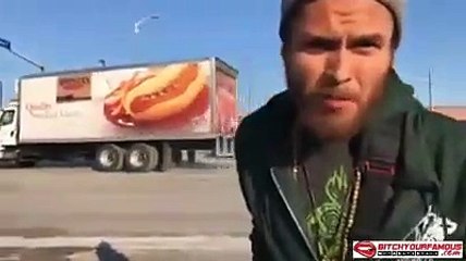 Animal transport truck threatens to crush PETA activists