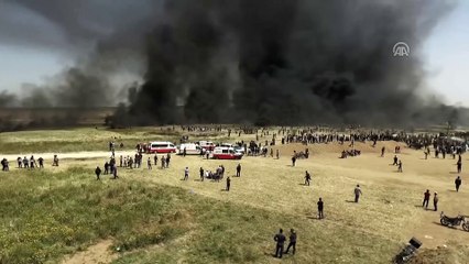 Gazze sınırındaki gösteriler - Drone görüntüsü - GAZZE