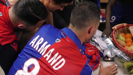 Gazélec Aiacciu / AJ Auxerre : la joie dans les vestiaires !