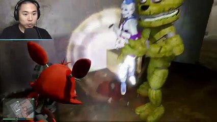 BABY FOXY ANIMATRONIC vs MONSTER GHOST FREDDY! (GTA 5 Mods For Kids FNAF RedHatter)