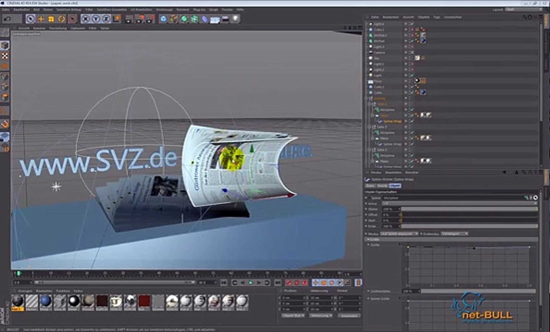 Papier Formen Mit Mospline Und Spline Wickler Cinema 4d Tutorial Deutsch