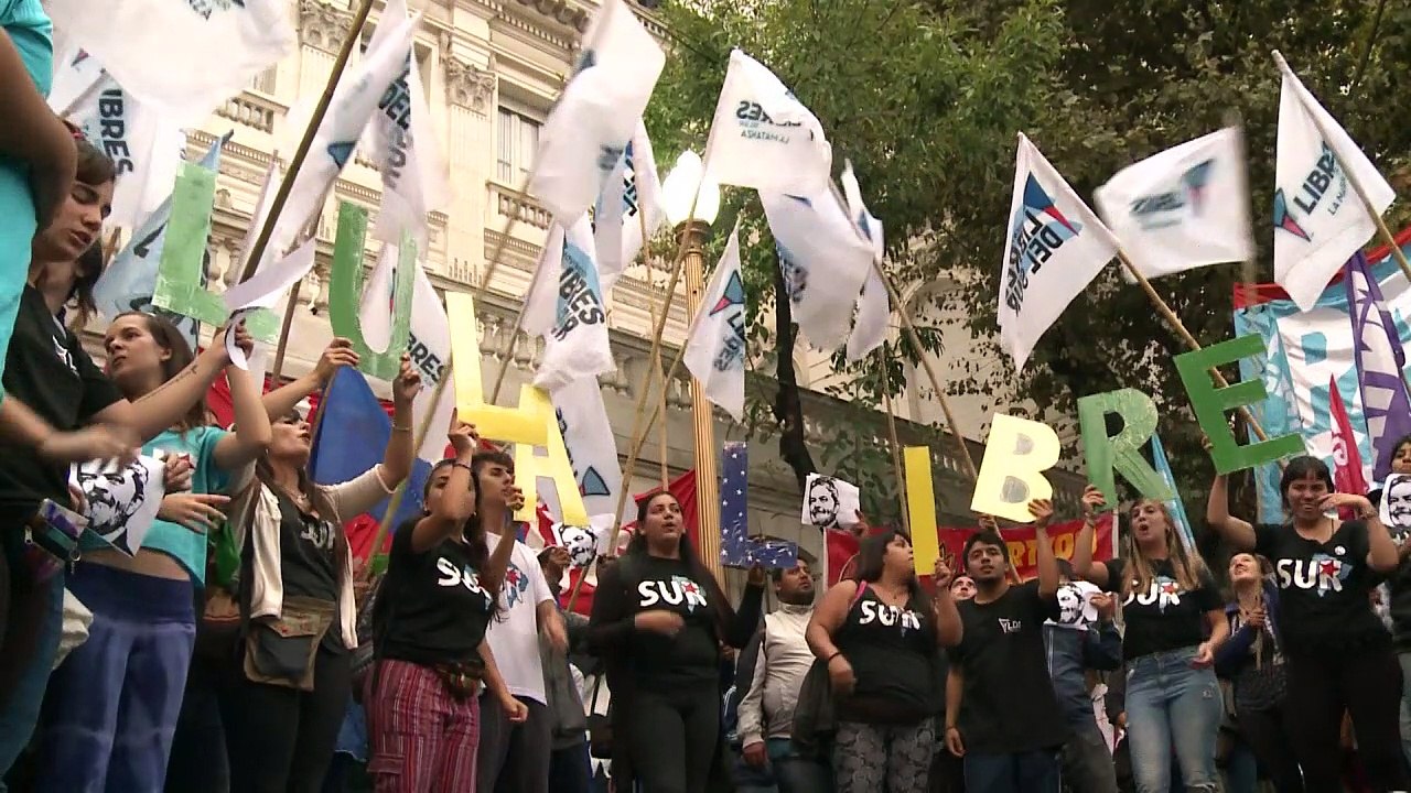 Protesto a favor de Lula na Argentina