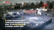 Başakşehir'de freni boşalan tanker, caddeyi savaş alanına çevirdi