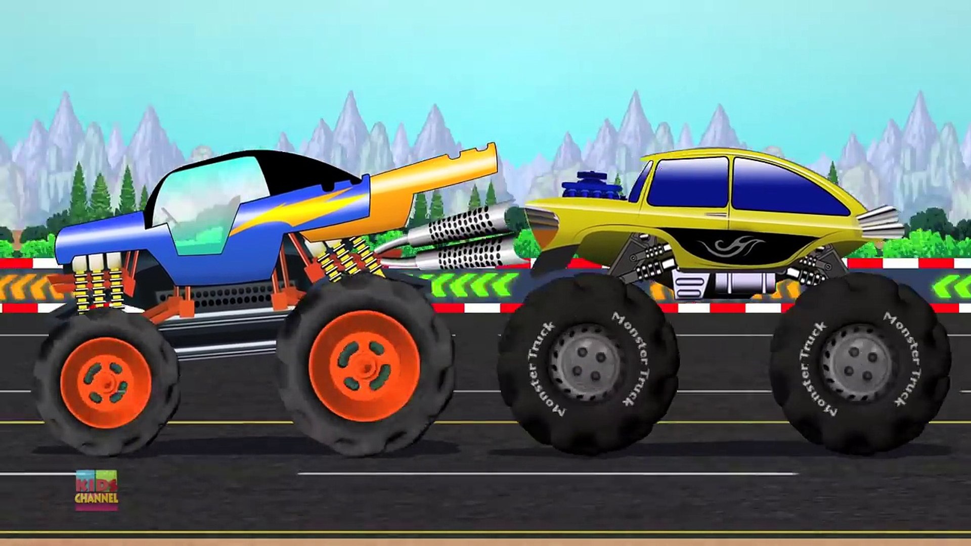 Monster Truck Car Wash Song for Kids