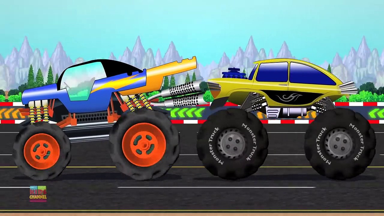 Racing Cars | Monster Truck Videos | Cartoons For Children by Kids Channel  - video Dailymotion