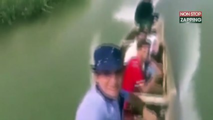 Ce pilote de pirogue aurait mieux fait de regarder devant lui au lieu de faire un selfie (Vidéo)