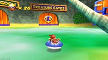 Diddy Kong Racing #28 [Treasure Caves] Navios em uma caverna sem saída pro mar.