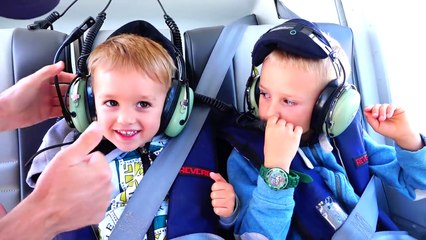 Vlad and Nikita Kids First Helicopter Ride!