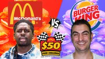 McDonalds Big Mac VS Burger King Whopper | $50 Food Challenge!