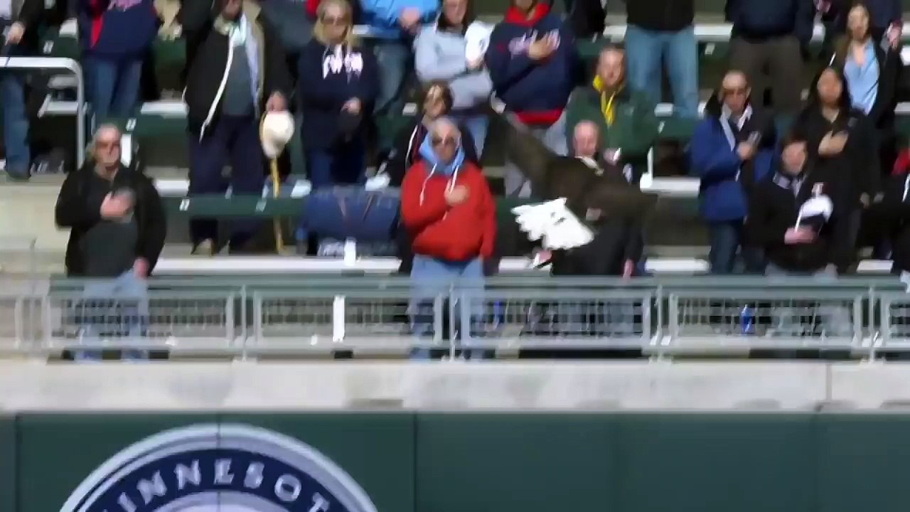 Bald Eagle lands on Seattle Mariners James Paxton as national anthem