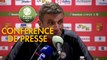 Conférence de presse Quevilly Rouen Métropole - Nîmes Olympique (1-3) : Emmanuel DA COSTA (QRM) - Bernard BLAQUART (NIMES) - 2017/2018