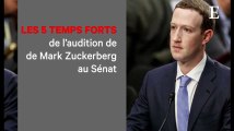 Les cinq temps forts de l'audition de Mark Zuckerberg au Sénat américain