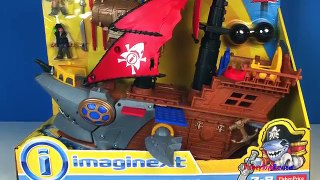 IMAGINEXT SHARK BITE PIRATE SHIP WITH SHARK HEAD BITING ACTION BLACKBEARD RAIDERS POWER PADS