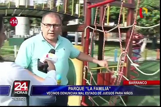 Barranco: vecinos denuncian mal estado de juegos para niños en parque ‘La Familia’
