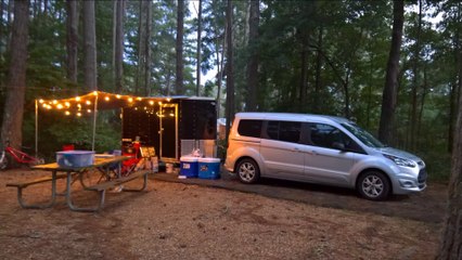 Camping in my travel trailer converted cargo trailer