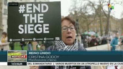 Pro-palestinos protestan en Londres contra represión israelí en Gaza