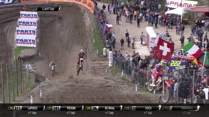 Thomas Covington passes Jorge Prado winning Race 2 - MXGP of Trentino