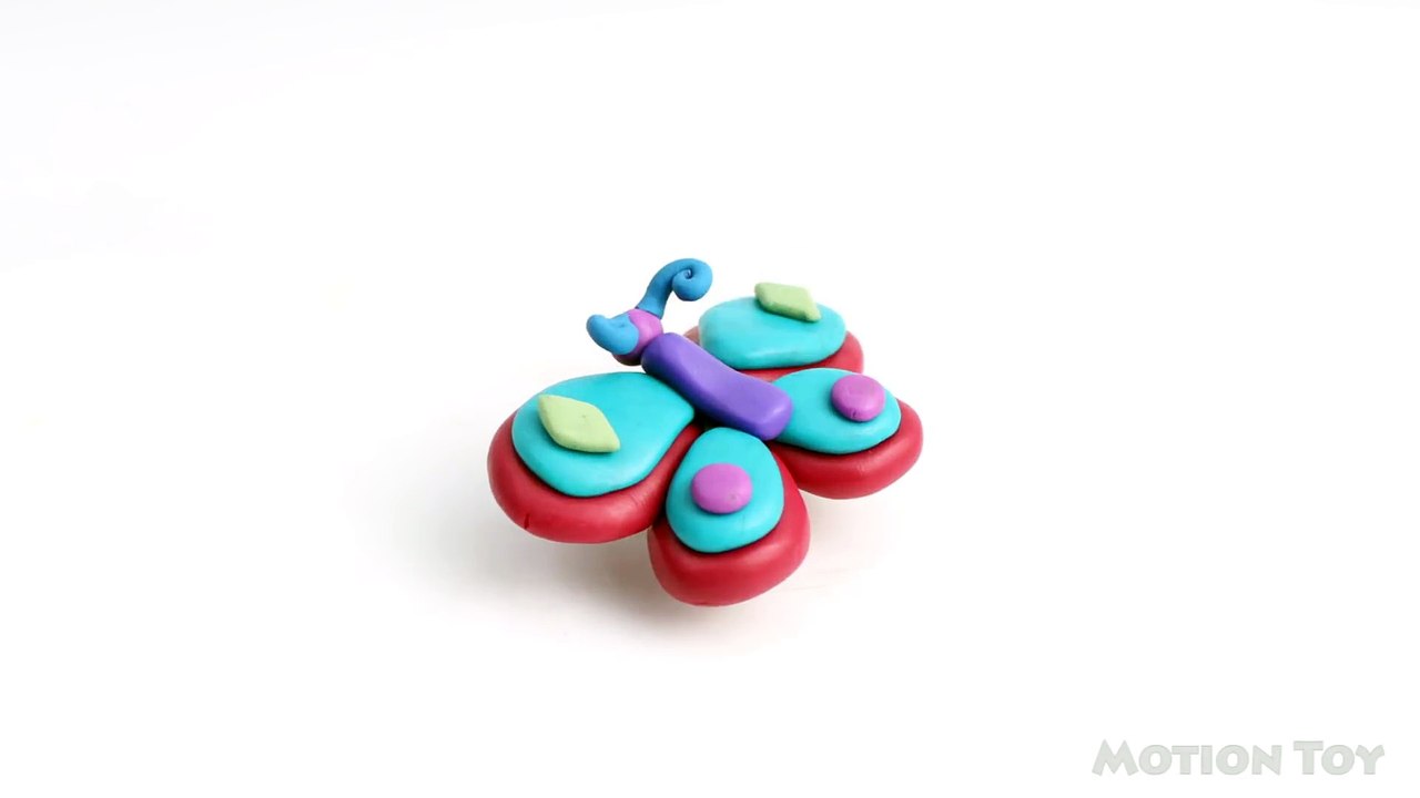 Play Doh Butterfly Colorful Stop Motion Cartoons Animations Videos