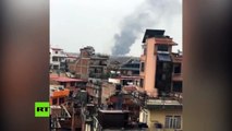 PRIMERAS IMÁGENES: Un avión se estrella en el aeropuerto de Katmandú