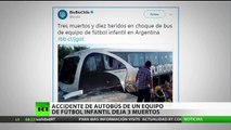 Un accidente de autocar con niños futbolistas deja tres muertos en Argentina