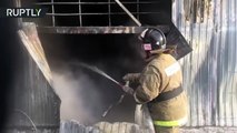 Al menos diez muertos en un gran incendio en una fábrica de zapatos en Siberia