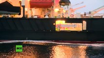 La Flota del Norte de la Armada rusa recibe con honores al moderno rompehielos Iliá Múromets