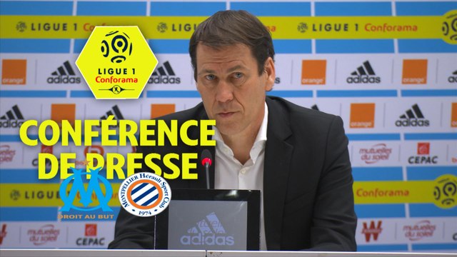 Conférence de presse Olympique de Marseille - Montpellier Hérault SC (0-0) : Rudi GARCIA (OM) - Michel DER ZAKARIAN (MHSC) - 2017/2018