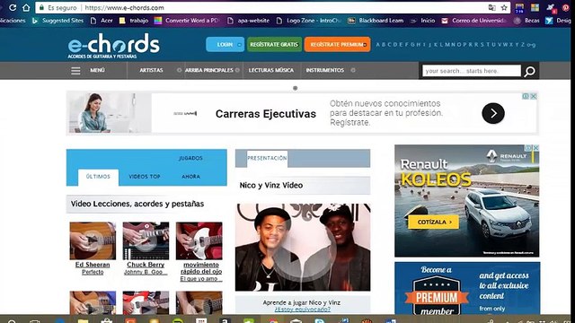 5 Mejores páginas para Acordes y letras en Ingles.