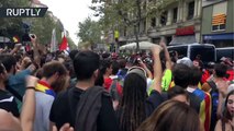Protestas en Barcelona en respuesta a la violencia policial durante el referéndum