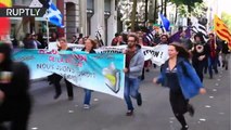 Cientos de bretones marchan en Francia en solidaridad con Cataluña