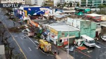 Destrucción en las calles de San Juan (Puerto Rico) tras el paso del huracán María