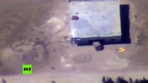 Ataque de la aviación rusa contra tropas del Estado Islámico que se dirigían hacia Deir ez Zor