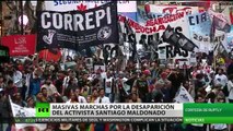 Masivas marchas por la desaparición del activista Santiago Maldonado