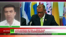 El presidente de Ecuador retira de sus funciones al vicepresidente Jorge Glas