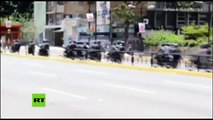Momento de la explosión en Caracas que hirió a varios policías