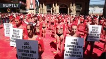 Se desnudan para exigir la desaparición de las fiestas taurinas de San Fermín en España