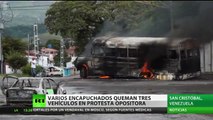 Venezuela: Queman tres vehículos durante protestas en contra del Gobierno
