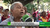 Los 'abuelos' venezolanos se dividen en movilizaciones a favor y en contra de Maduro