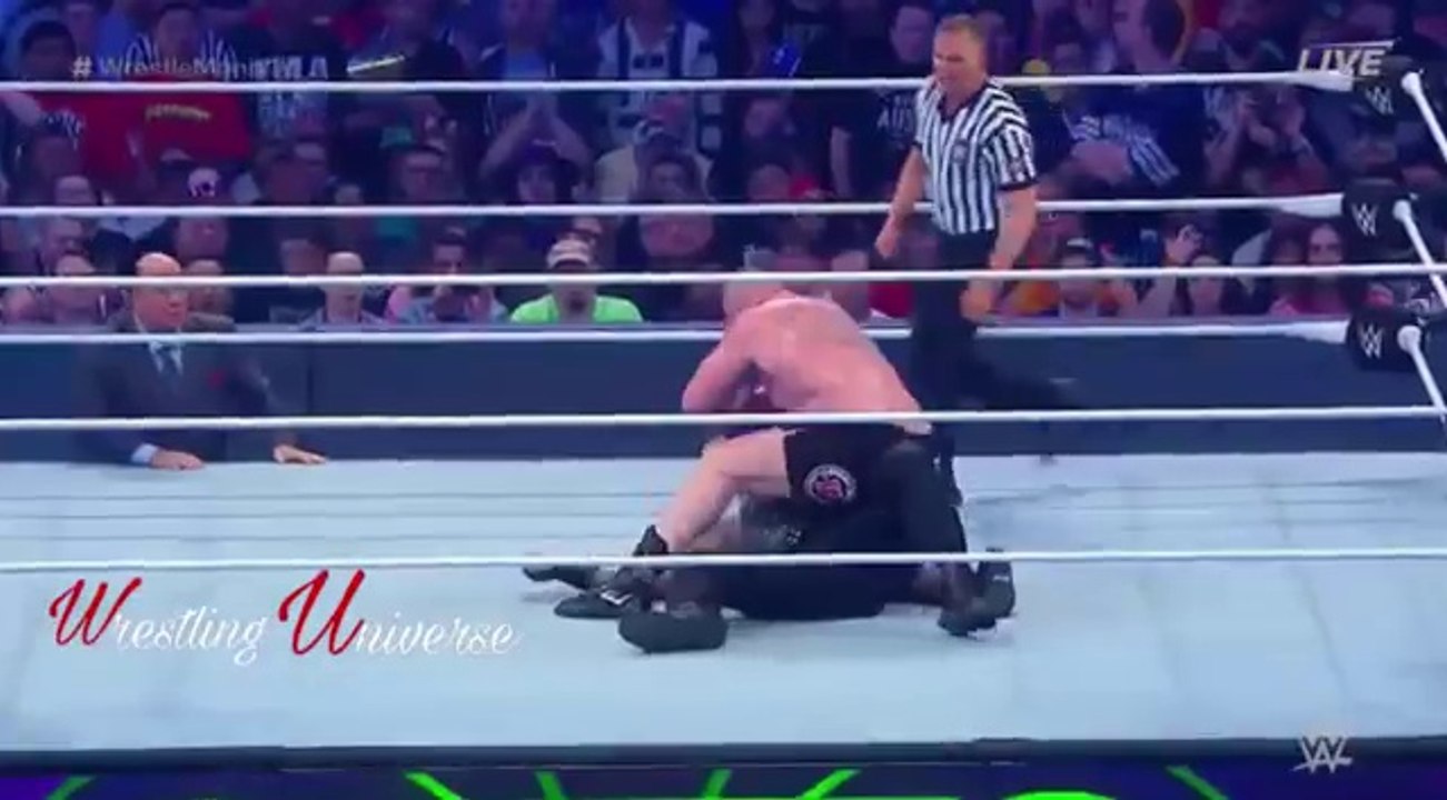 Brock Lesnar Vs Roman Reigns - Wrestlemania 34 Highlights