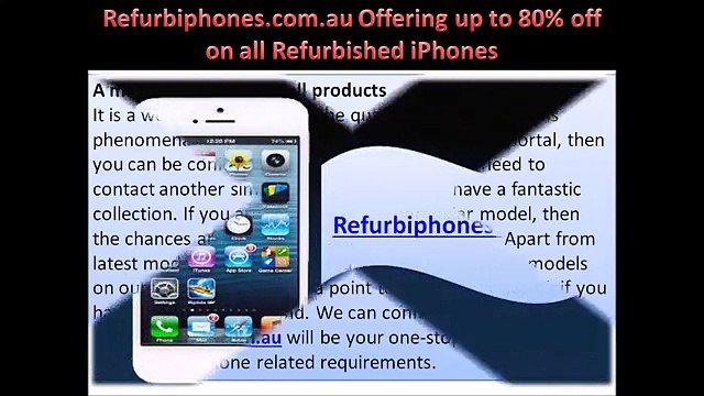 Refurbiphones.com.au Offering up to 80% off on all Refurbished iPhones