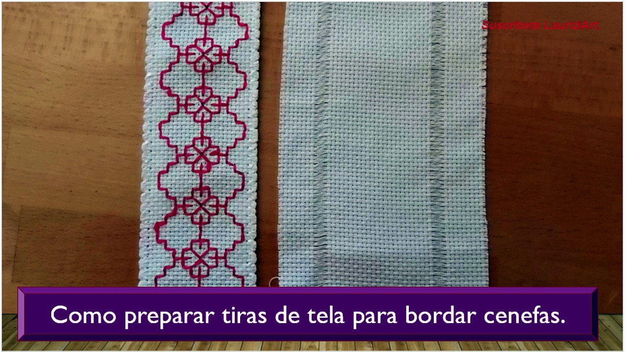 Como convertir tiras de tela para hacer cenefas para bordar. - video