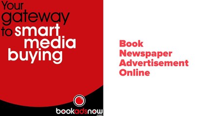 Book Newspaper Advertisement Online